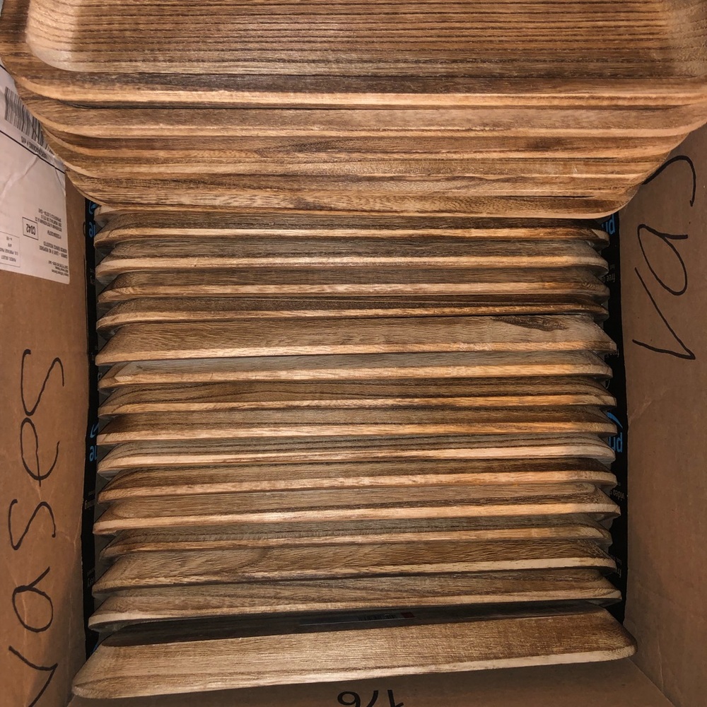 25 wood center pieces used for wedding (flowers & candles sold separately)